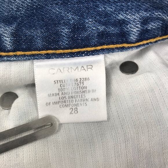 CARMAR Emelia Straight Leg Jean Women Sz 28 Blue Distressed Gorpcore Grunge Boho - Picture 10 of 11